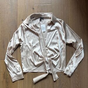 Windsor Cream Front Tie Button Up